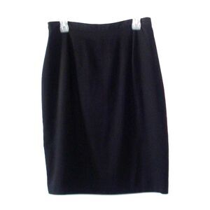 Diana Hartman Women Black Pencil Skirt Size 14 Lined Back Zipper Back Slit